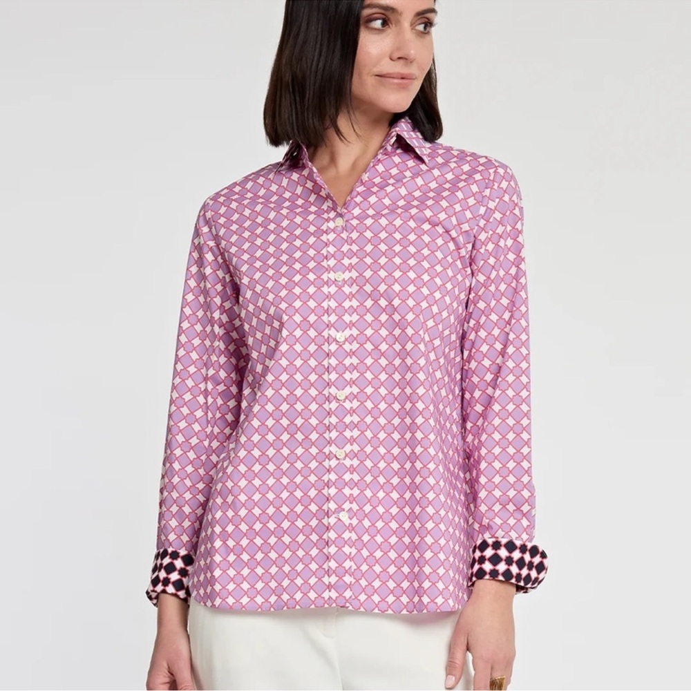 HINSON WU LUXURY Reese Long Sleeve Tile Print Shirt, 
Size: M
$129 $280